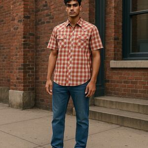 Men's Wrangler Short Sleeve Pearl Snap Shirt